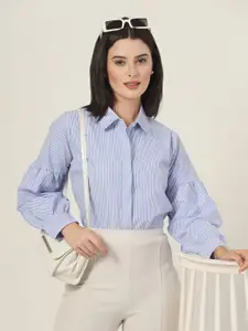 Style Quotient Women Smart Fit Spread Collar Vertical Striped Formal Shirt