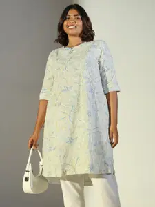 SHOWOFF Floral Printed Thread work A-Line Kurtas