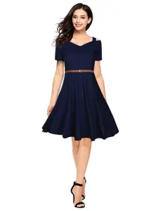 ODETTE Sweetheart Neck Fit & Flare Dress