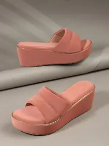 DressBerry Women Embellished PU Platform Sandals