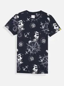 Allen Solly Junior Boys Conversational Printed Round Neck Cotton T-shirt