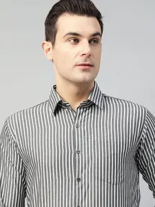 Hancock Slim Fit Striped Formal Shirt