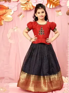 Wommaniya Impex Girls Embroidered Zardozi Puffed Sleeves Ready to Wear Choli