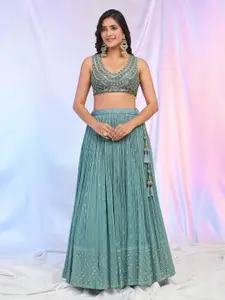 Alaya Advani Embroidered Sequinned Ready to Wear Lehenga & Blouse With Dupatta