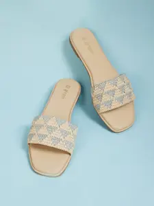 Ginger by Lifestyle Women Woven Design Open Toe Flats
