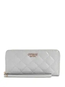 GUESS Women Textured Zip Around Wallet