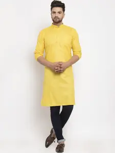 Kaifoo Band Collar Long Sleeves Straight Kurta