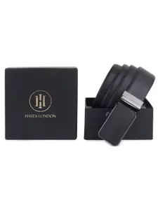 Hayes London Men Pack of 2 Leather Textured Reversible Formal Belt