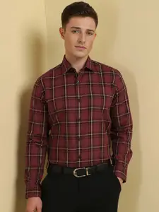 Allen Solly Men Slim Fit Spread Collar Tartan Checked Cotton Formal Shirt