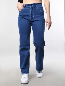 Aadvi Fashion Women Cotton Straight Fit High-Rise Stretchable Jeans