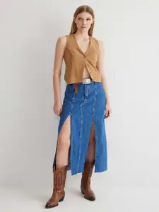 Trendyol Women Pure Cotton Flared Midi Skirt