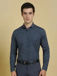 Allen Solly Men Slim Fit Spread Collar Abstract Printed Cotton Formal Shirt