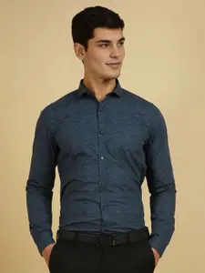 Allen Solly Men Slim Fit Spread Collar Geometric Printed Cotton Formal Shirt