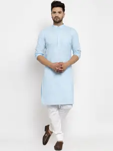 Kaifoo Band Collar Straight Kurta