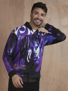 PRONK Men Graphic Printed Regular Bomber Jacket