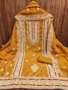 HMP Fashion Embroidered Unstitched Dress Material