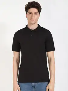 Calvin Klein Jeans Men Mandarin Collar Organic Cotton Applique Slim Fit T-shirt