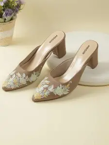 Mochi Embellished Suede Block Pumps