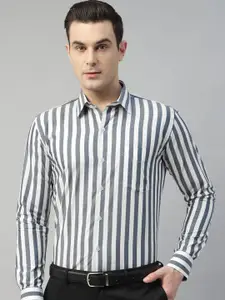 Hancock Slim Fit Striped Wrinkle Resistant Formal Shirt