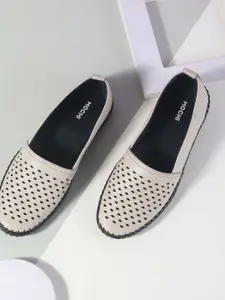 Mochi Women Printed Ballerinas with Laser Cuts Flats