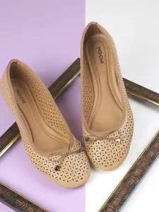 Mochi Embellished Block Pumps with Laser Cuts