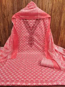 Maroosh Floral Printed Sequinned Cotton Unstitched Dress Material