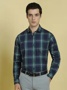 Allen Solly Men Slim Fit Spread Collar Checked Cotton Formal Shirt