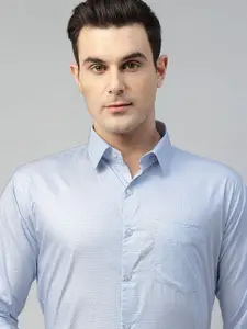 Hancock Self Design Pure Cotton Wrinkle Ressistant Slim Fit Formal Shirt