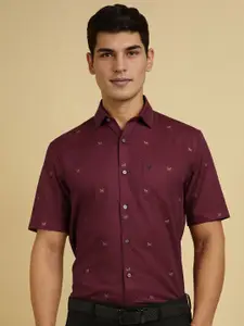 Allen Solly Men Slim Fit Spread Collar Conversational Printed Cotton Formal Shirt