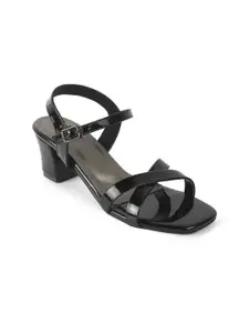 Tresmode Roc Black Women Block Heel Sandals