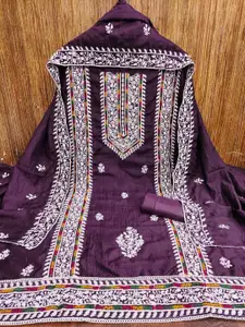 HMP Fashion Embroidered Unstitched Dress Material