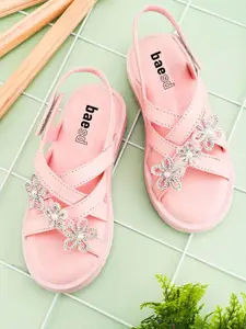 BAESD Girls Embellished Party Open Toe Flats