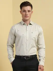 Allen Solly Men Slim Fit Spread Collar Conversational Printed Cotton Formal Shirt