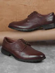 Mochi Men Textured Leather Formal Derbys