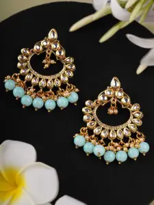 Adwitiya Collection Gold Plated Artificial Beaded Classic Drop Earrings