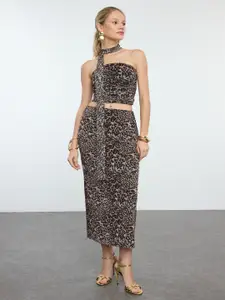 Trendyol Women Animal Printed Midi Skirt