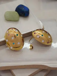 Niscka Gold-Plated Circular Shaped Studs