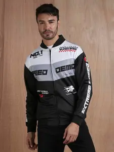 PRONK Men Polyester Bomber with Patchwork Jacket