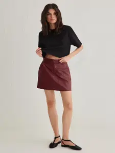 Trendyol Women Textured A-Line Mini Skirt