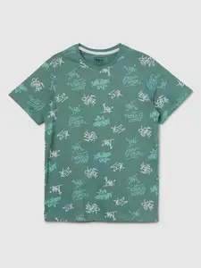 max Boys Typography Printed Round Neck Cotton T-shirt