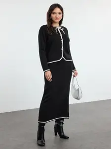 Trendyol Round Neck Sweater And Skirt