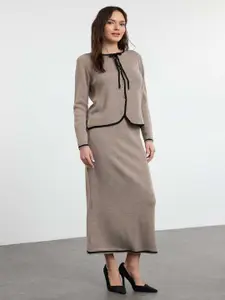Trendyol Round Neck Sweater And Skirt