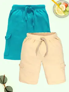 KiddoPanti Boys Pack Of 2 Regular Fit Cargo Shorts