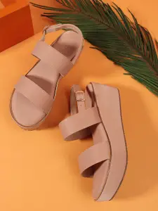 DressBerry Women PU Platform Heels Sandals