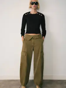 MANGO Women Button Detail Pullover