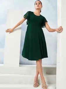 Selvia Women Flared Sleeves Fit & Flare Dress