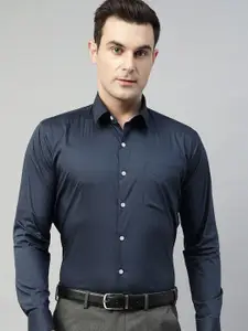 Hancock Men Solid Stretchable Slim Fit Formal Shirt