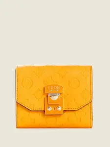 GUESS Women Printed PU Three Fold Wallet