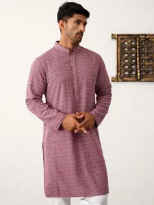 Jompers Men Embroidered Regular Sequinned Kurta with Pyjamas