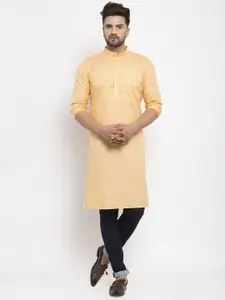 Kaifoo Band Collar Long Sleeves Straight Kurta